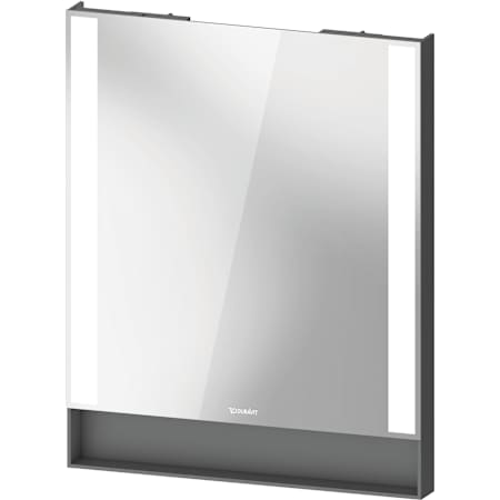 Duravit Collection One 23-5/8"W x 29-1/2"H Flat Framed Wall Mounted Bathroom Mirror with LED Lighting Graphite Matte