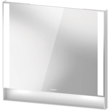 Duravit Qatego 29-1/2" x 31-1/2" Transitional Rectangular Frameless Bathroom Wall Mirror with LED Lighting White Matte