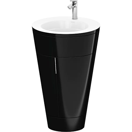 Duravit Starck 1 22" Free Standing Single Basin Vanity Set with Cabinet High Gloss Black