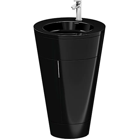Duravit Starck 1 22" Free Standing Single Basin Vanity Set with Cabinet and Ceramic Vanity Top High Gloss Black
