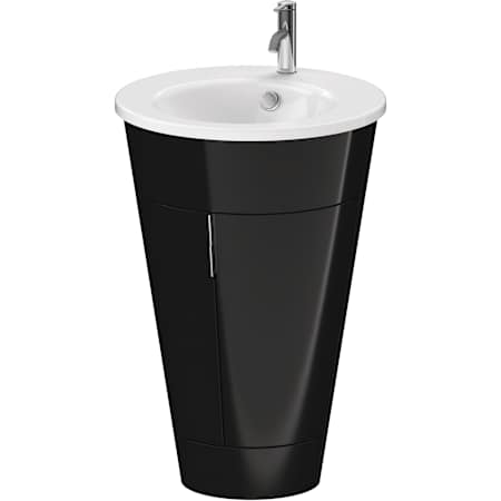 Duravit Starck 1 22" Single Wall Mounted Vanity Cabinet - Less Vanity Top Black High Gloss