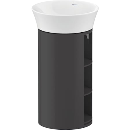 Duravit White Tulip 17" Single Wall Mounted Vanity Cabinet - Less Vanity Top High Gloss Graphite