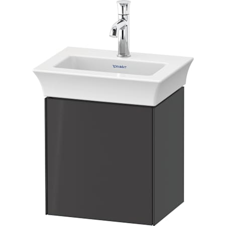 Duravit White Tulip 16" Single Wall Mounted Vanity Cabinet - Less Vanity Top High Gloss Graphite