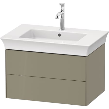 Duravit White Tulip 27" Single Wall Mounted Vanity Cabinet - Less Vanity Top High Gloss Stone Gray