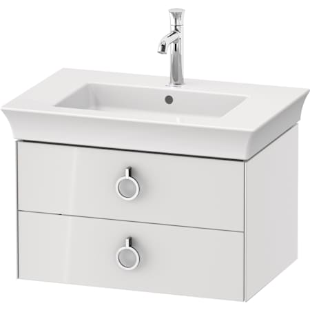 Duravit White Tulip 27" Single Wall Mounted Vanity Cabinet - Less Vanity Top High Gloss White