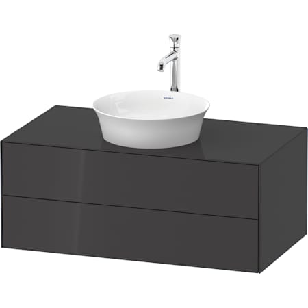 Duravit White Tulip 40" Single Wall Mounted Vanity Cabinet - Less Vanity Top High Gloss Graphite