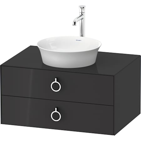 Duravit White Tulip 32" Single Wall Mounted Vanity Cabinet - Less Vanity Top High Gloss Graphite