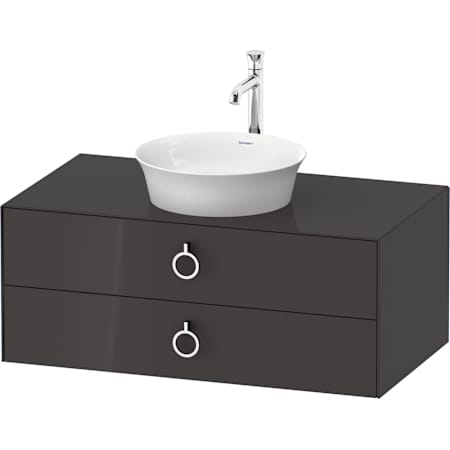 Duravit White Tulip 40" Single Wall Mounted Vanity Cabinet - Less Vanity Top High Gloss Graphite
