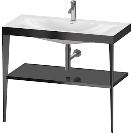 Duravit XViu 39 3/8" Console Sink Black High Gloss