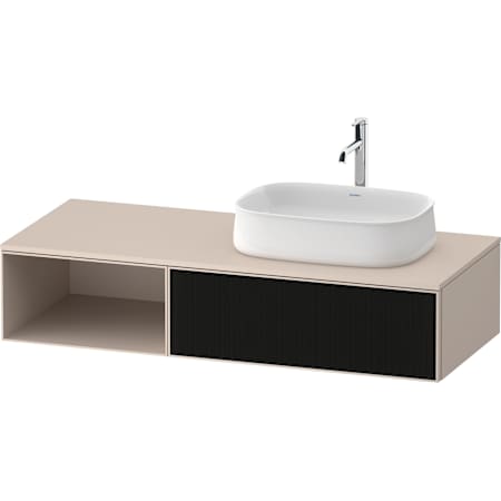 Duravit Zencha 52" Single Wall Mounted Vanity Cabinet - Less Vanity Top Black Line Structure