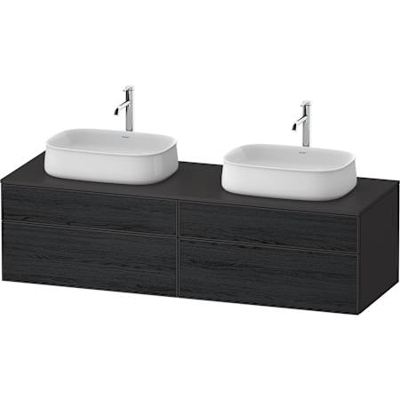 Duravit Zencha 63" Double Wall Mounted Vanity Cabinet - Less Vanity Top Black Oak
