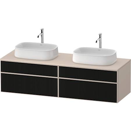 Duravit Zencha 63" Double Wall Mounted Vanity Cabinet - Less Vanity Top Black Line Structure
