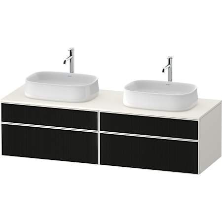 Duravit Zencha 63" Double Wall Mounted Vanity Cabinet - Less Vanity Top Black Line Structure