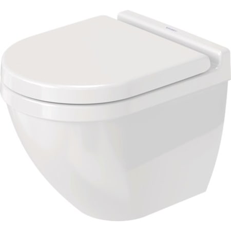 Duravit Starck 3 0.8/1.2 GPF Dual Flush Wall Mounted One Piece Compact Toilet with Wall Hand Lever - Less Seat White