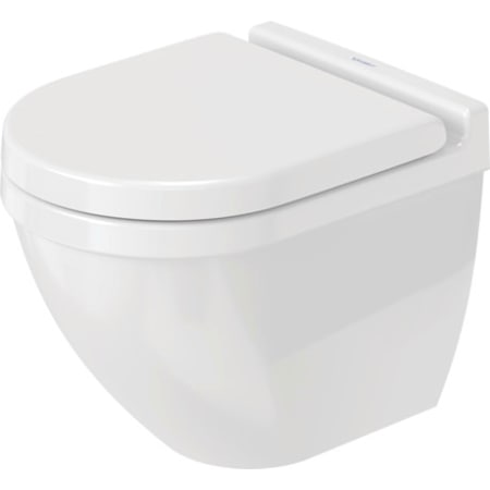 Duravit Starck 3 0.8/1.6 GPF Dual Flush Wall Mounted One Piece Compact Toilet with Wall Hand Lever - Less Seat White
