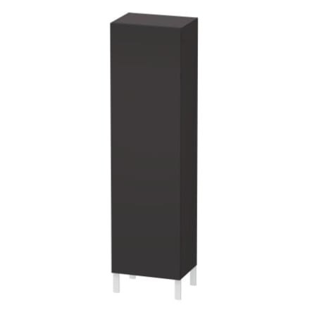 Duravit L-Cube 19-1/3" Floor Standing Cabinet with Right Hinges and 4 Glass Shelves Graphite Super Matte