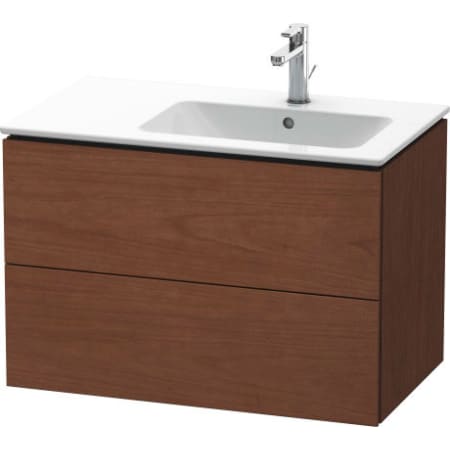 Duravit L-Cube 32-1/4" Single Wall Mounted Wood Vanity Cabinet Only - Less Vanity Top American Walnut