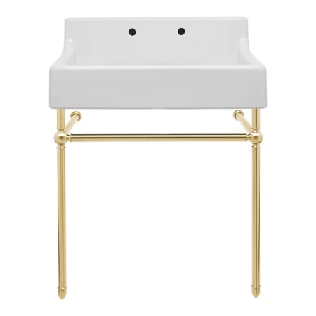 DXV Oak Hill 30 Inch Bathroom Console Sink Satin Brass