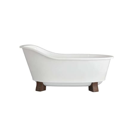 DXV Oak Hill 66" Free Standing Acrylic Soaking Tub with Right Drain Assembly Weathered Oak