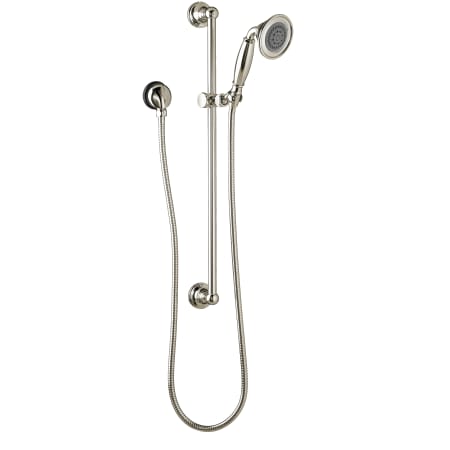 DXV Randall 1.8 GPM Single Function Hand Shower Package - Includes Slide Bar, Hose and Wall Supply Platinum Nickel