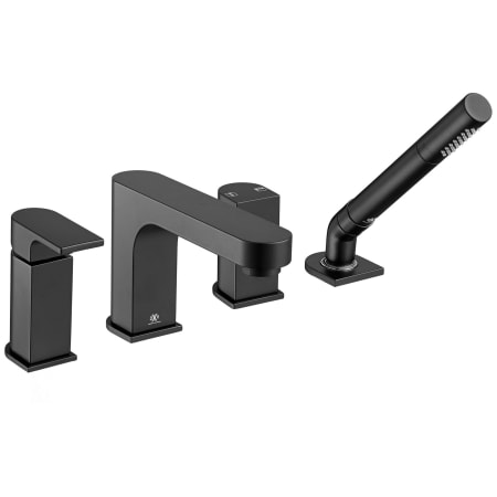 DXV Equility Deck Mounted Roman Tub Filler - Includes Hand Shower Matte Black