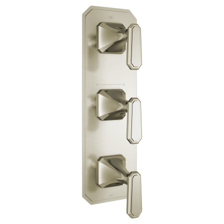 DXV Belshire Three-Handle Thermostatic Valve Trim with Lever Handles Brushed Nickel
