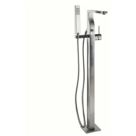 DXV Square Floor Mounted Tub Filler - Includes Hand Shower Brushed Nickel