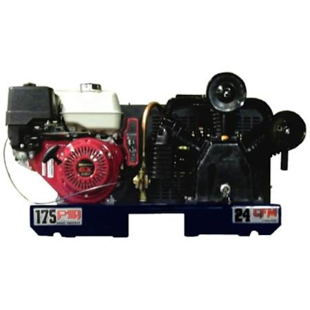 Eagle 13 HP 175 Max PSI 24 CFM Two-Stage Truck Mount Gas Reciprocating Air Compressor Electric Start Honda Engine N/A