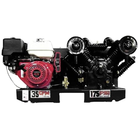 Eagle 13 HP 175 Max PSI 34 CFM Two-Stage Truck Mount Gas Reciprocating Air Compressor Electric Start Honda Engine N/A