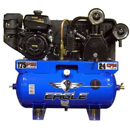 Eagle 14 HP 30 Gal 175 Max PSI Two-Stage Truck Mount Gas Reciprocating Air Compressor with Electric Start Kohler Engine N/A