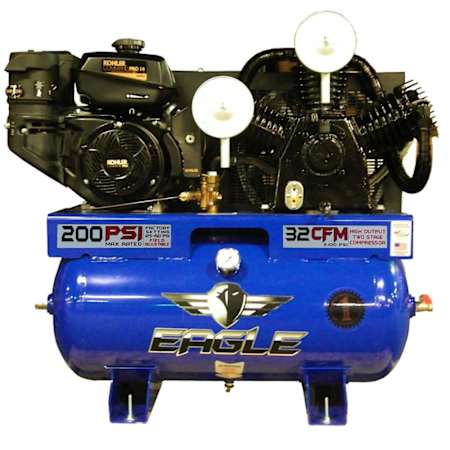 Eagle 14 HP 30 Gal 200 Max PSI Two-Stage Truck Mount Gas Reciprocating Air Compressor N/A