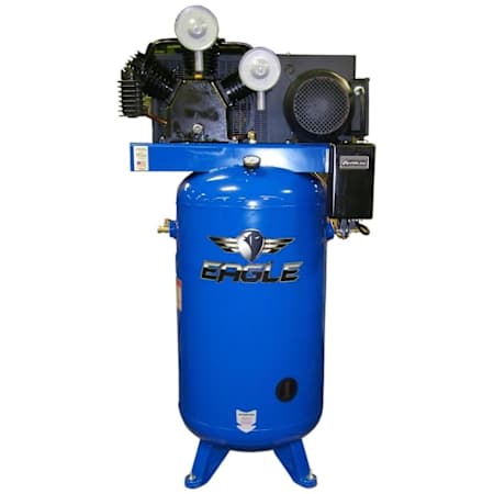Eagle 7.5 HP 80 Gal 175 Max PSI 24.6 CFM Two-Stage Stationary Electric (208, 230 Volt 1 Phase) Reciprocating Air Compressor N/A