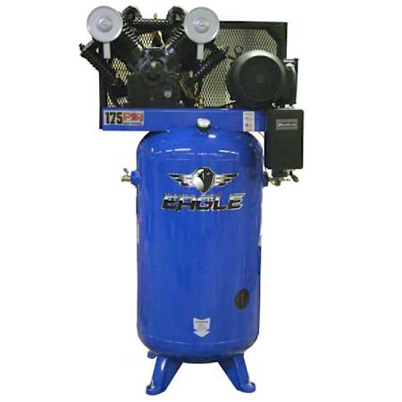 Eagle 7.5 HP 80 Gal 175 Max PSI 28 CFM Two-Stage Stationary Electric (208, 230 Volt 1 Phase) Reciprocating Air Compressor N/A