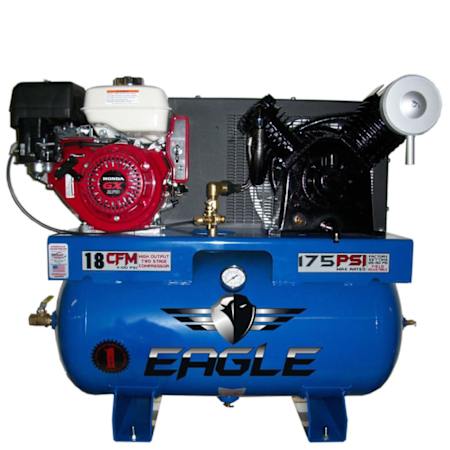 Eagle 9 HP 30 Gal 175 Max PSI Two-Stage Truck Mount Gas Reciprocating Air Compressor with Electric Start Honda Engine N/A