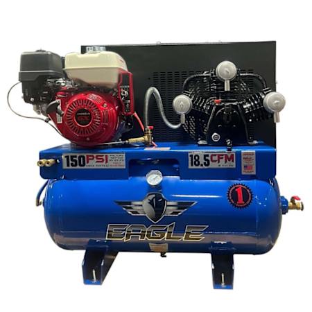 Eagle 9 HP 30 Gal 150 Max PSI Two-Stage Truck Mount Gas Reciprocating Air Compressor with Electric Start Honda Engine N/A