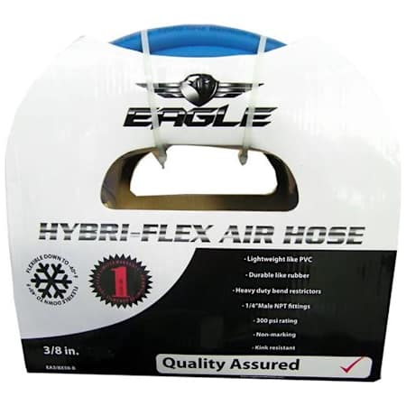 Eagle Hybri-Flex 3/8" x 25' Air Hose with 1/4" MNPT Fittings N/A