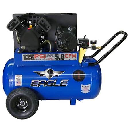 Eagle 3 HP 20 Gal 135 Max PSI Single-Stage Portable Electric (115 Volt) Reciprocating Air Compressor N/A