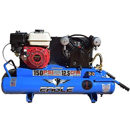 Eagle 5.5 HP 10 Gal 150 Max PSI Single-Stage Portable Gas Reciprocating Air Compressor with Honda Engine N/A
