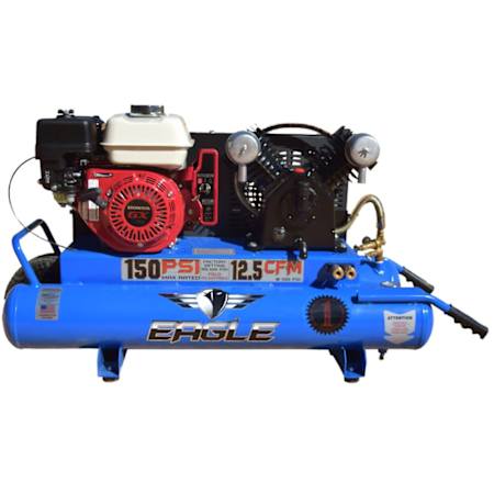 Eagle 5.5 HP 10 Gal 150 Max PSI Single-Stage Portable Gas Reciprocating Air Compressor with Electric Start Honda Engine N/A