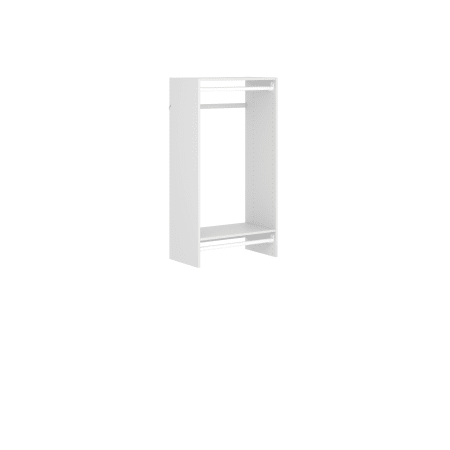 Easy Track 25-1/8 Inch Wide Double Hanging Rod Closet Organizer System White