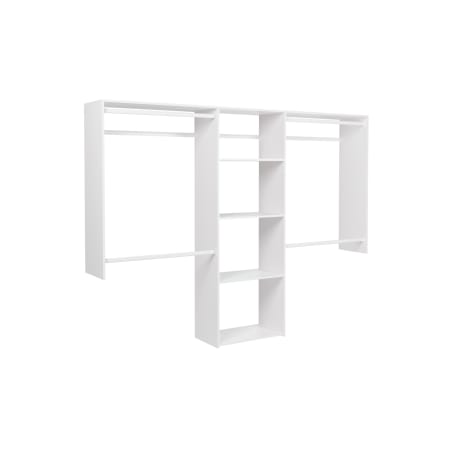 Easy Track 4 to 8 Foot Wide Deluxe Closet System Kit White