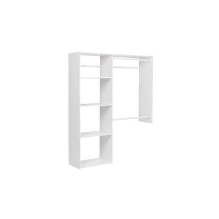 Easy Track 60 Inch Wide Deluxe Hanging Closet System with Shelves White
