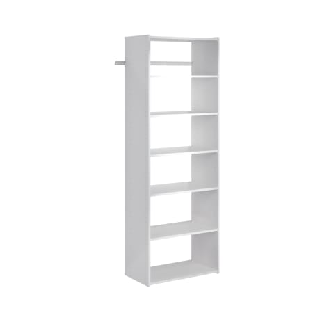 Easy Track 25-1/8 Inch Wide Closet Organizer System with Six Shelves White