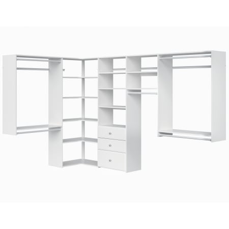 Easy Track 114 Inch Wide Ultimate Corner Closet Organizer System White