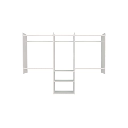 Easy Track 4 to 8 Foot Wide Deluxe Closet System Starter Kit White