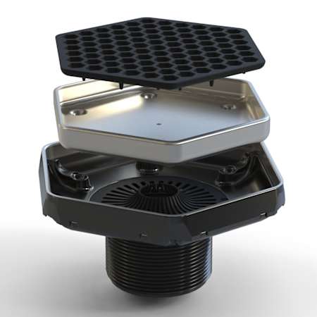 Ebbe America Hex - Tile-In Hex Drain Brushed Nickel