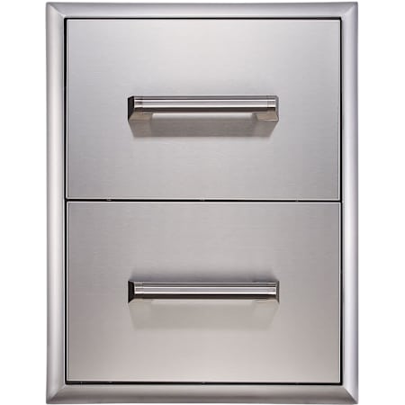 EdgeStar 16 Inch Wide Double Storage Drawers Stainless Steel