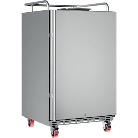 EdgeStar 24 Inch Wide Outdoor Kegerator Conversion Refrigerator with Forced Air Refrigeration Stainless Steel