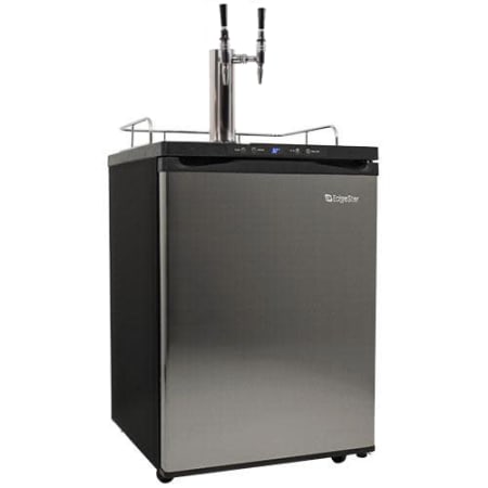 EdgeStar 24 Inch Wide Free Standing Dual Tap Cold Brew Coffee Kegerator with Deep Chill Stainless Steel