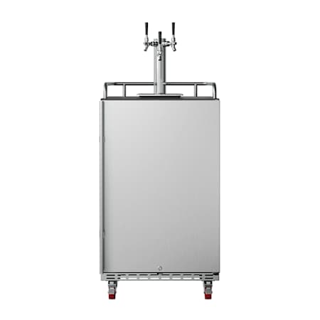 EdgeStar 24 Inch Wide Triple Tap Kegerator for Full Size Kegs with Electronic Control Panel Stainless Steel